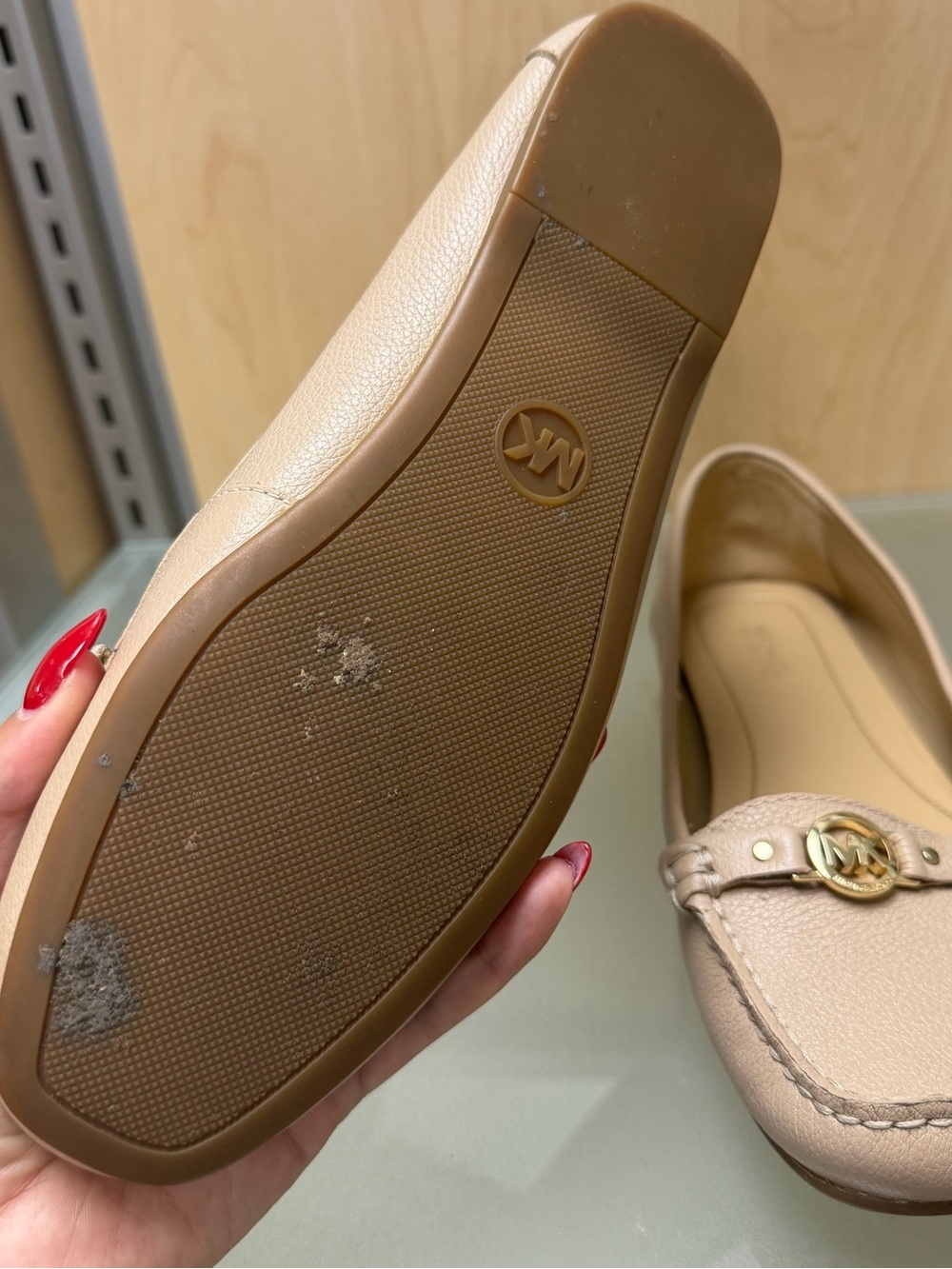 Michael Kors Women's tan Leather Moccasin Loafers - Picture 4 of 7